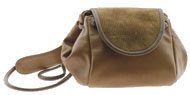 leather gap bag, suede flap